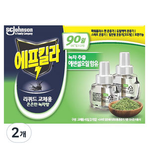 에프킬라 리퀴드 리필 45일 그린티향 2p, 66ml, 2개