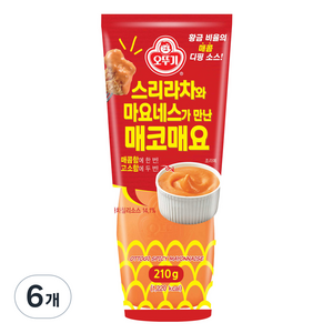 오뚜기 스리라차와 마요네스가 만난 매코매요, 210g, 6개