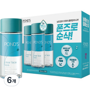 폰즈 클리어 훼이스 스파립앤아이 메이크업 리무버, 120ml, 6개