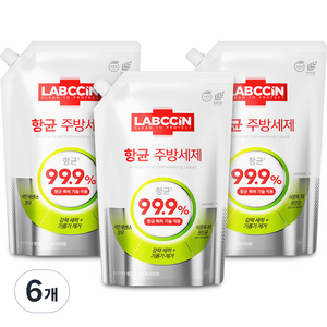 랩신 주방 세제 라임 리필, 1L, 6개