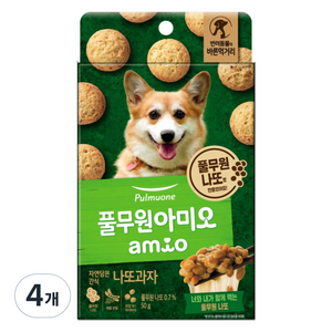 풀무원 강아지 아미오 자연담은 간식, 나또맛, 50g, 4개