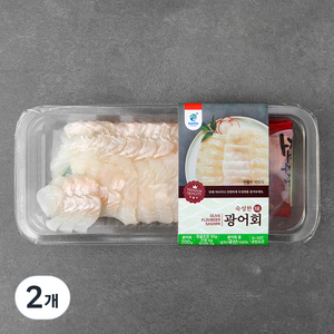 숙성 광어회, 200g, 2개