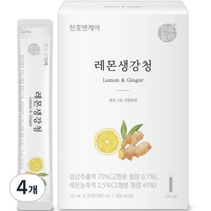 하루활력 레몬생강청 30포, 300ml, 4개