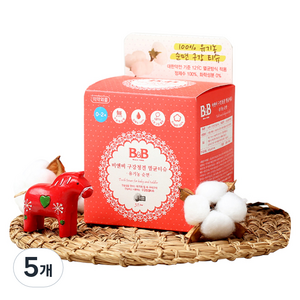 비앤비 유아 구강청결 멸균티슈 30매, 60g, 5개