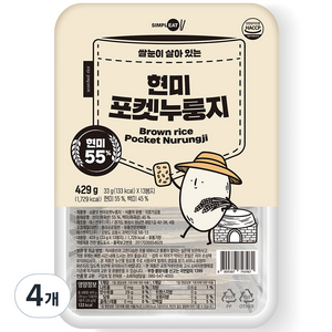 심플잇 현미포켓누룽지, 429g, 4개