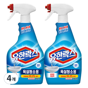 유한락스 욕실청소용 세정제, 750ml, 4개