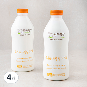 상하목장 유기가공식품 인증 드링킹 요거트, 750ml, 4개