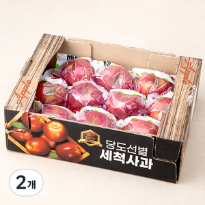 가족 국내산 당도선별 안동 세척사과, 2kg(소과), 2개