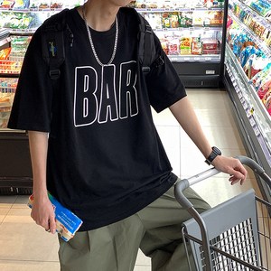 남성용 마켓A 데일리 BAR 반팔티셔츠