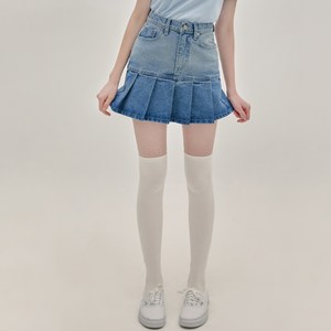 하트클럽 Heart Pleats Denim Skirt