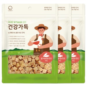 굿데이 건강가득 큐브 강아지 간식, 닭고기 + 당근 혼합맛, 300g, 3개