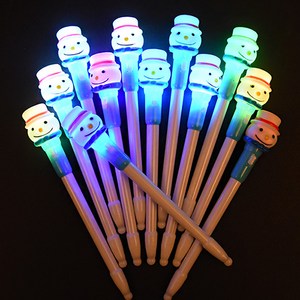 파티해 LED 점등 크리스마스 볼펜, 눈사람, 12개, 19cm