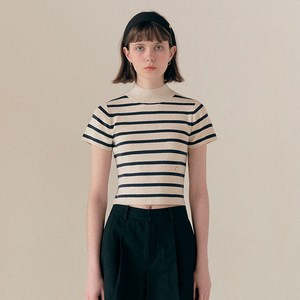 로라로라 여성용 HALF NECK STRIPE KNIT