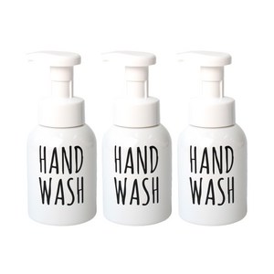 로맨틱노벰버 원형 거품용기 레터링2 HAND WASH 300ml, 화이트(캡), 3개