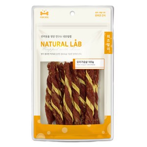 네츄럴랩 강아지 치즈말이 간식, 오리가슴살, 100g, 1개