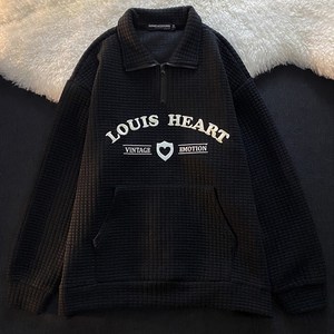 엘쏘 여성용 LOUIS HEART 와플 폴로 긴팔 티셔츠