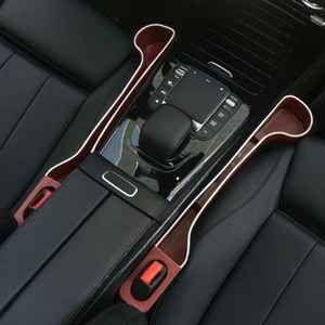오토크루 차량용 컵홀더형 사이드 포켓 틈새쿠션 2종 세트 AC-S6, 1세트, 브라운