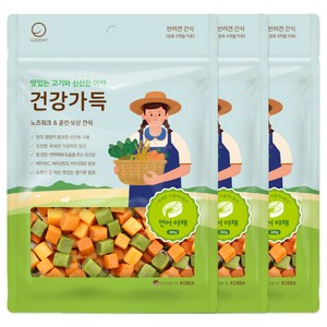 굿데이 건강가득 강아지 간식, 혼합맛(연어/야채), 300g, 3개