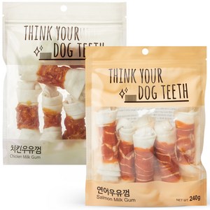 Think you dog teeth 치킨 6p + 연어 6p 세트, 1세트, 치킨, 연어, 480g