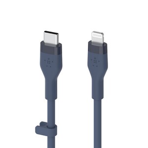 벨킨 플렉스 USB C-라이트닝 아이폰 고속 충전 케이블 CAA009bt1M, 1m, 블루, 1개