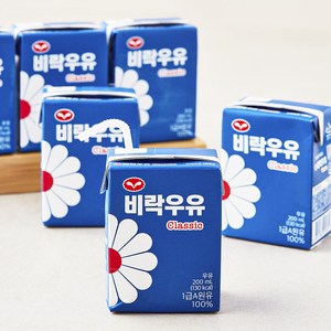 비락 클래식 우유, 6개, 200ml