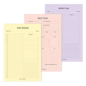 세컨드맨션 A5 PLAN MEMO PAD 3종 세트, 혼합색상, 1세트