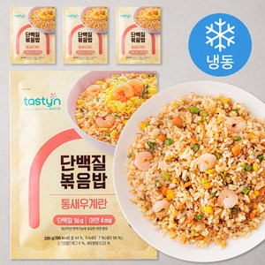 테이스틴 단백질 볶음밥 통새우계란 (냉동), 200g, 4개