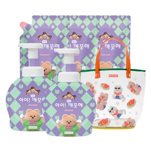 아이깨끗해 어프어프 핸드워시 숲속산책 490ml x 2p + 리필 450ml x 3p + 비치백 기획세트, 1세트