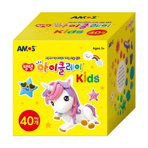 아모스 아이클레이 키즈 3 유아용 클레이 40p, 혼합색상, 400g, 1개