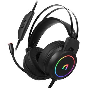 앱코 가상 7.1 ENC 초경량 RGB 게이밍 헤드셋, 블랙, N500