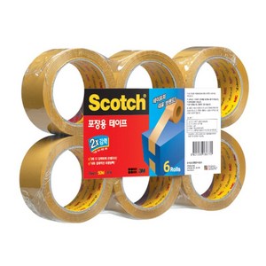 3M 스카치 포장용테이프 갈색 48mm x 50M 6롤 기획팩 (3615R-6) / 포장테이프 박스테이프 갈색테이프 사무실테이프 택배테이프 보관용테이프 황색테이프, 1개