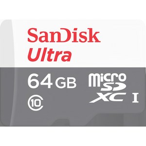 샌디스크 울트라 마이크로 SD 메모리카드 SDSQUNR, 64GB, 1개