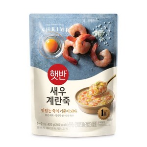 cj 햇반 새우계란죽, 420g, 21개