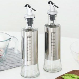 1+1 스텐304 내열유리 오일병 350ML 2P세트, 1세트, 350ml 2p