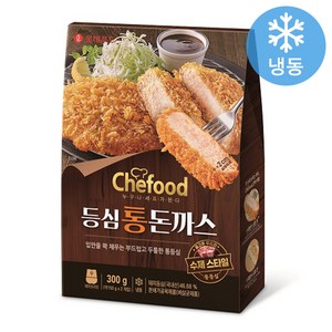 롯데 쉐푸드 도톰 등심통돈까스300g(약2cm 두께) 국내산 통등심 수제방식 통돈까스, 2개, 300g