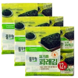 풀무원 들기름 파래김 12봉, 60g, 3개