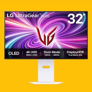 LG 울트라기어 32GS95UVW 4K UHD 240Hz FHD 480Hz 게이밍 32인치 모니터 화이트, 79.9cm