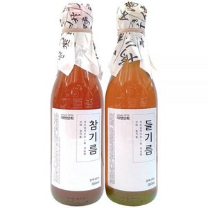 대현상회 저온압착 참기름 들기름 세트 350ml, 2개