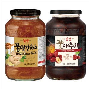 꽃샘 꿀생강차S1kg + 꽃샘꿀대추차1kg, 1세트