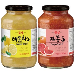 꽃샘 레몬차S 1kg+자몽차S 1kg, 1개, 1kg