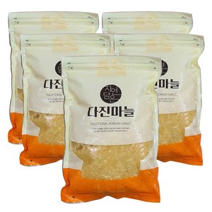 국내산 창녕마늘 냉장 다진마늘 간마늘 당일제조, 1kg, 5개