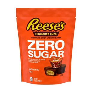 리세스 무설탕 슈가제로 초콜렛 REESE'S Zeo Suga Mini Chocolate Peanut Butte Candy 15.5oz Bag (439g), 1개, 439g