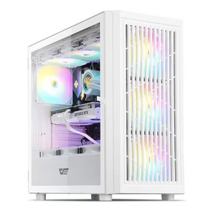 다크플래쉬 dakFlash DP430 MESH RGB 강화유리 컴퓨터 PC 케이스 (화이트), 1개, DP430 MESH RGB 강화유리 (화이트)