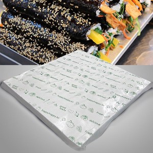 [사은행사] 행복물류 김밥포장지(그린) 30cm*30cm 1000장 노루지 코팅지, 1000개