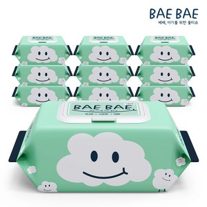 BAEBAE(베베) 루시드 아기물티슈 50g 100매 10팩 캡형, 10개, 10개입