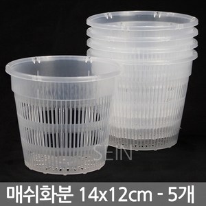 (5개) 투명 매쉬 화분 11호 11x10cm - 메쉬 플분 슬릿 난 분 식물 분재 삽목 통기 원형 난분 그물 다육 선인장 인테리어, 02_SEIN_매쉬화분 투명_14호(5개)