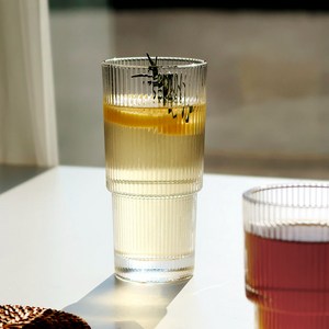 플리츠 Ds 하이볼 스택 유리컵 290ml, 4개, 투명