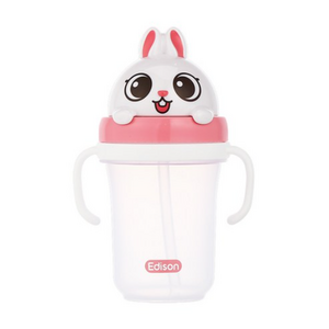 에디슨 프렌즈 흘림방지 입체 빨대컵 2 300ml, 토끼래니, 1개