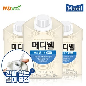 메디웰 고단백 구수한맛 당뇨식 프로틴1.5 화이바 티에프 외 환자영양식 모음, 200ml, 30개