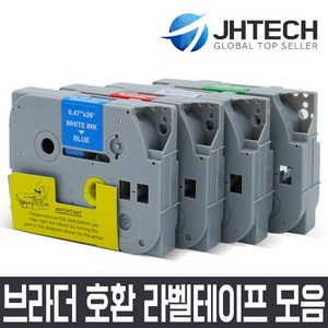 브라더 JH테크 PT-H110PK 호환 라벨테이프, 1개, TZe-111 호환 (투명바탕/검정문자)